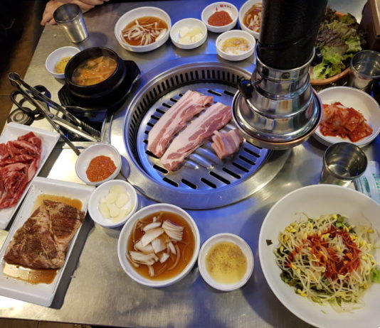 Korean BBQ in Seoul, South Korea