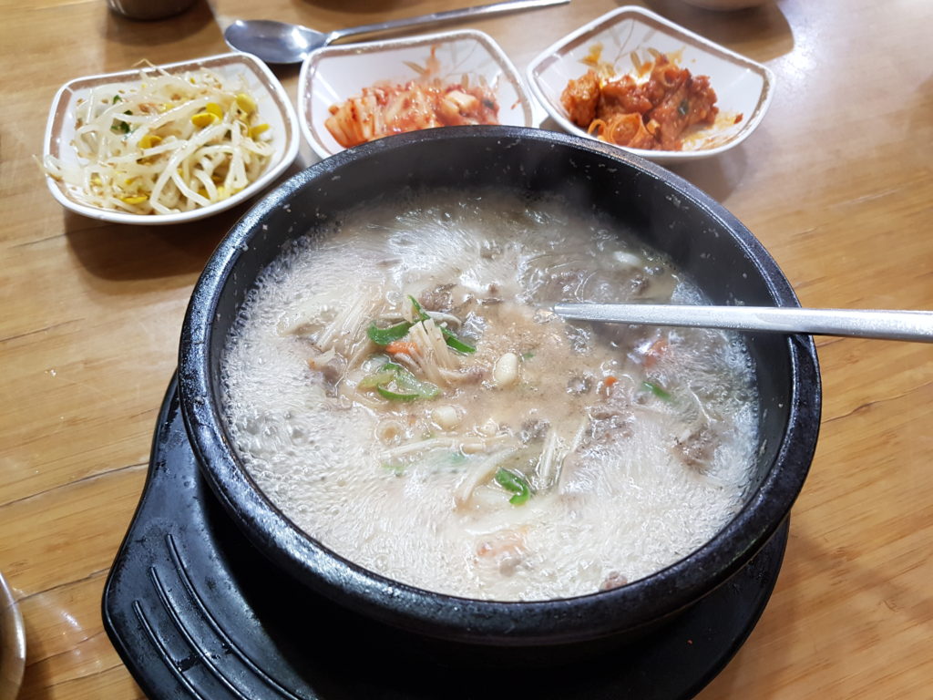 Soup for breakfast in Seoul, South Korea