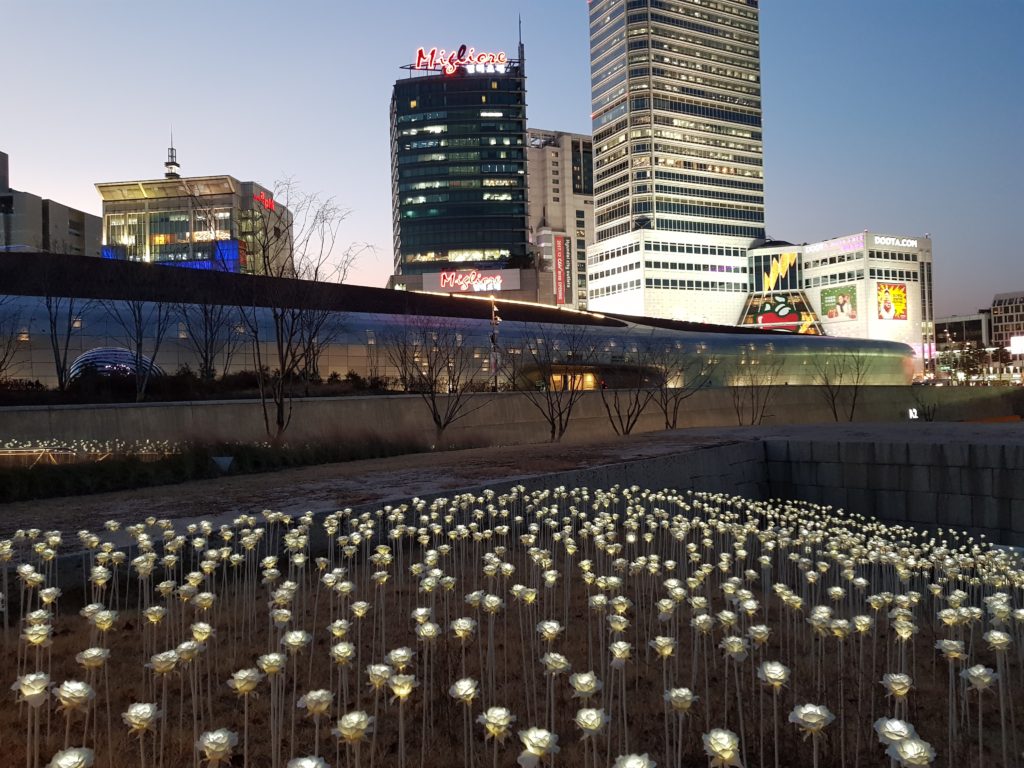 Migliore mall and Dongdaemun flower field in Seoul, South Korea