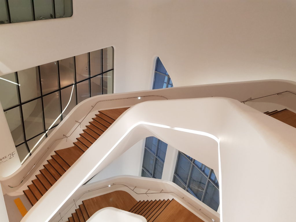 Inside Dongdaemun Design Plaza in Seoul, South Korea