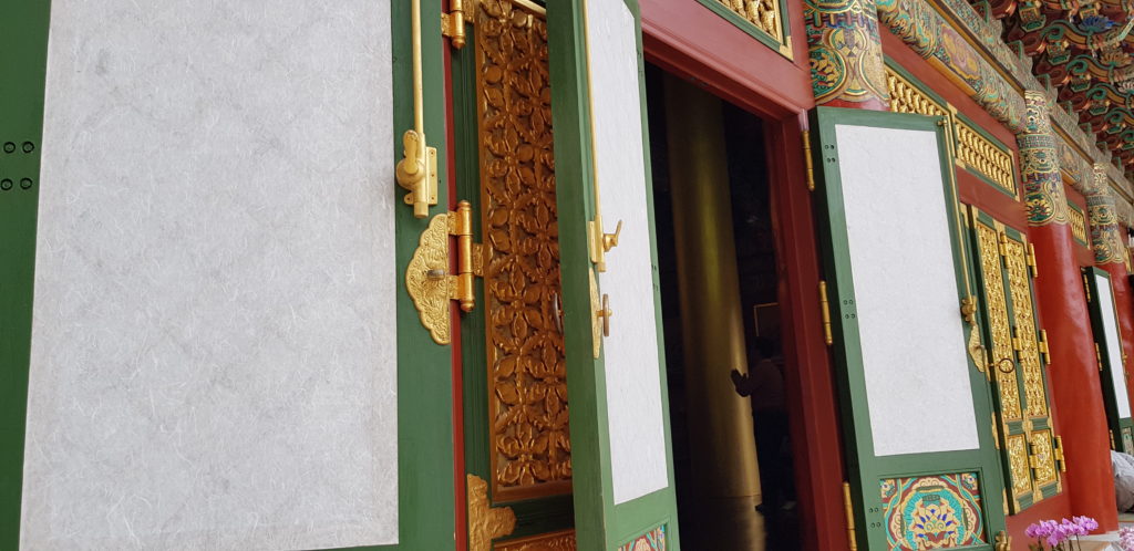 Doors of Guinsa Temple in Danyang, South Korea