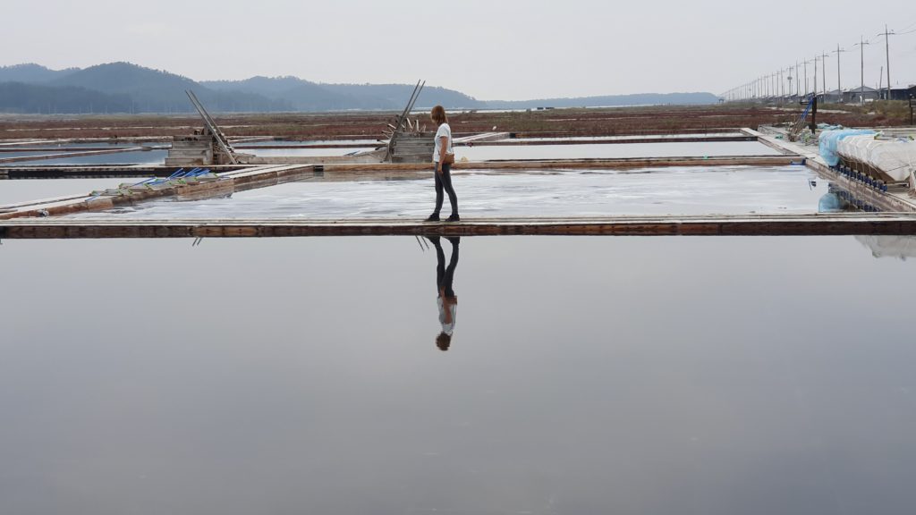 Salt Mirror at Jeungdo Salt Farm on Jeungdo Island in South Korea