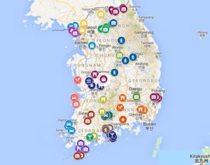 South Korea Travel Itinerary Map - South and West