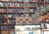 Bookshelves in Chuncheon's Cupola cafe in South Korea