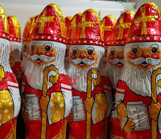 Sinterklaas chocolate figure - sweets related to the festival of Sinterklaas in the Netherlands