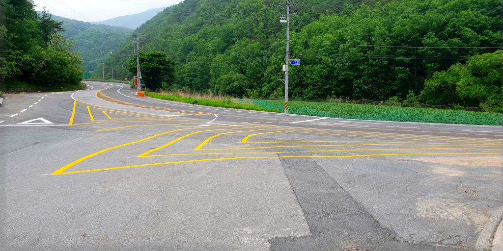 Road marks in Andong, South Korea