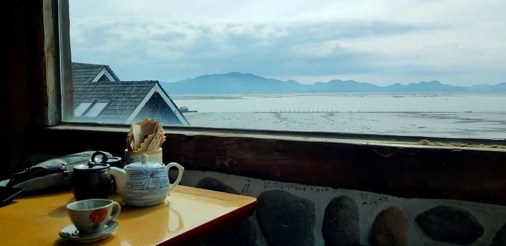 Cafe with a Mud Flat view in Buan, South Korea