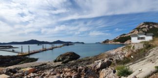 White house at Jangjado island in South Korea