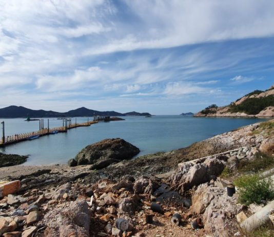 White house at Jangjado island in South Korea