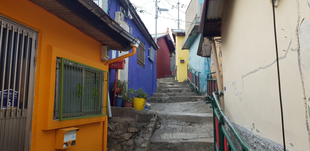 Colorful alley in Seosan-dong in Mokpo, South Korea