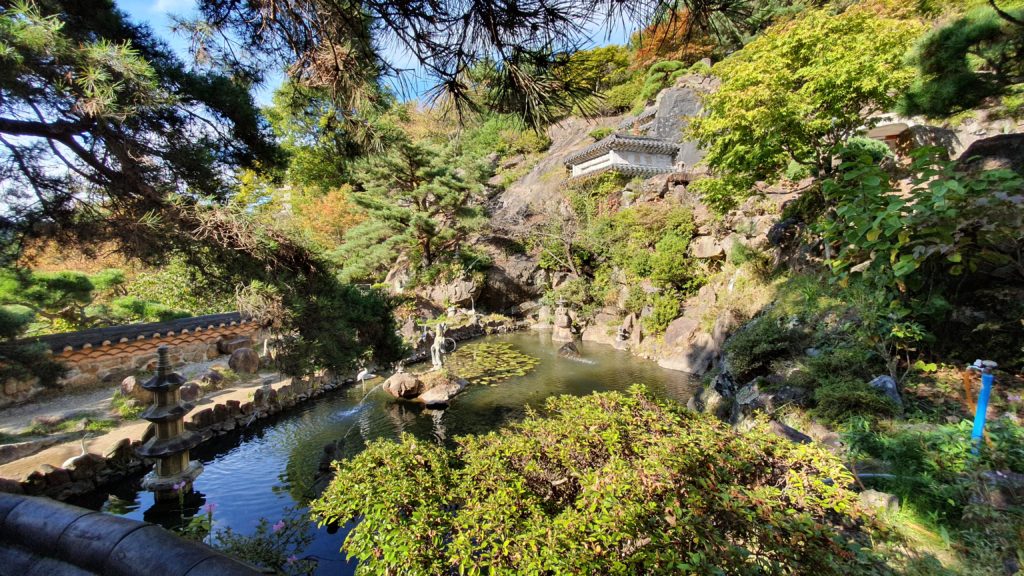 Pond at Seoamjeongsa Temple in Jirisan National Park, South Korea