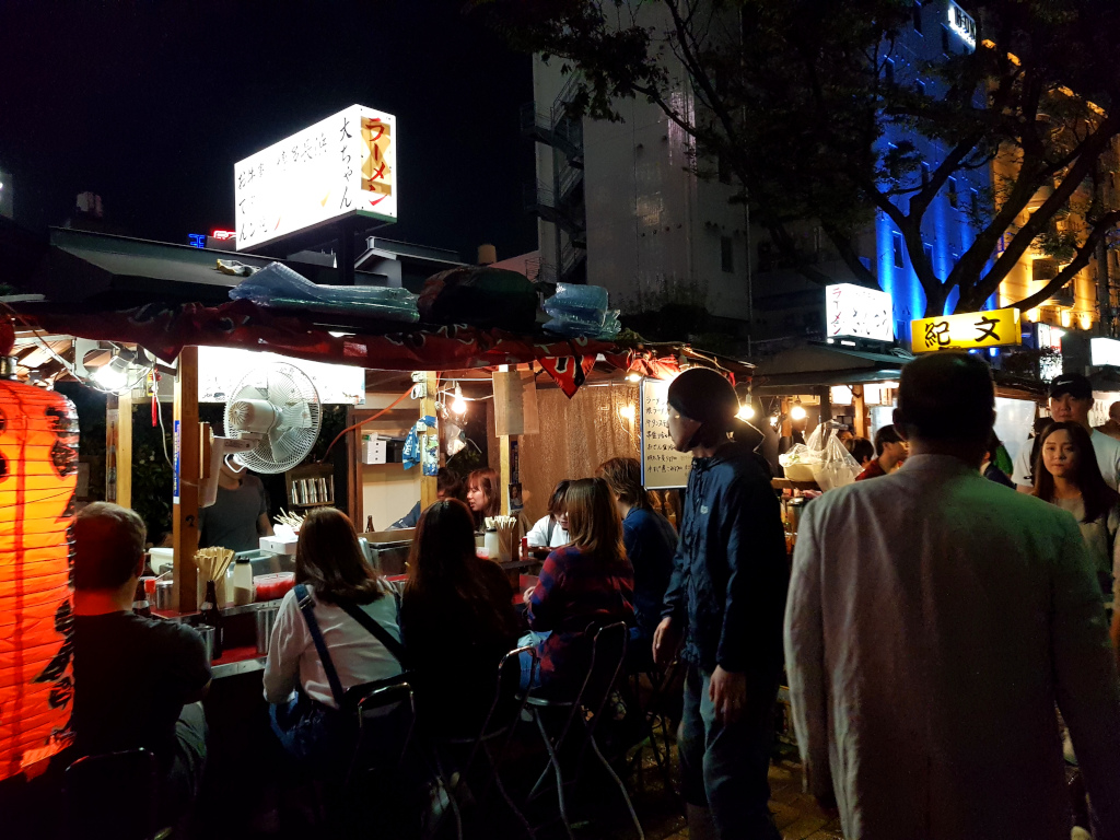 Nakasu Street Food Stalls in Fukuoka on Kyushu Island in Japan
