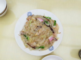 Champon dish in China Town in Nagasaki on Kyushu Island in Japan