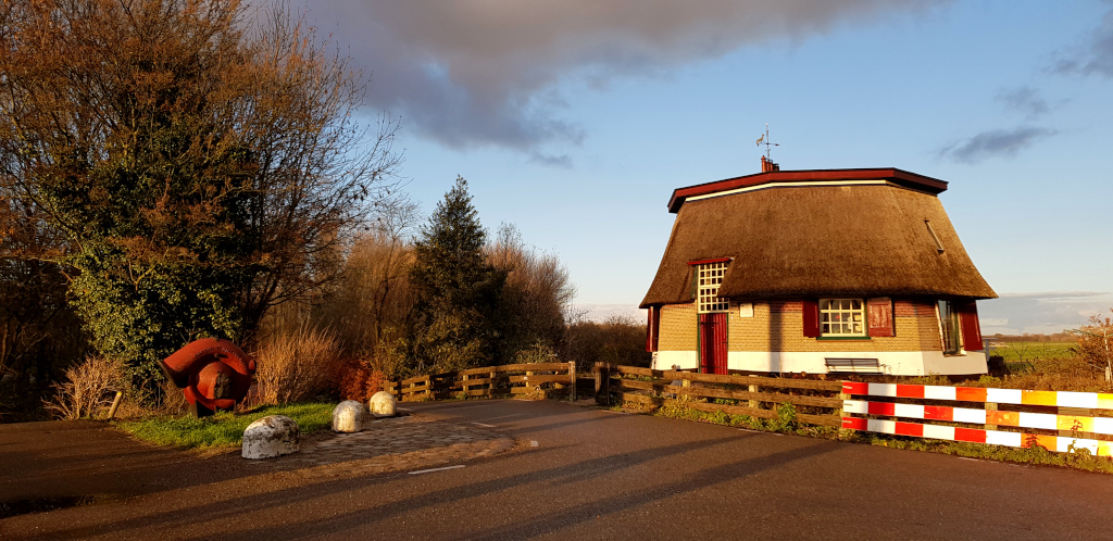 Building at sunset at Delftse Hout in the Netherlands