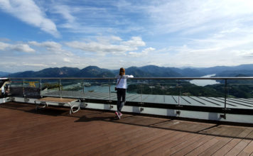 Kim at Cheongpung Lake Cable Car overlooking Jecheon Lake in South Korea