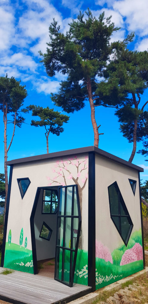 Artistic cabin at Jirisan Herb Valley in South Korea