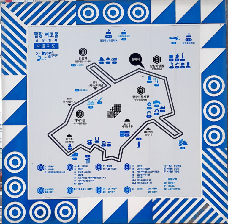 Hamchang Art Road map in South Korea