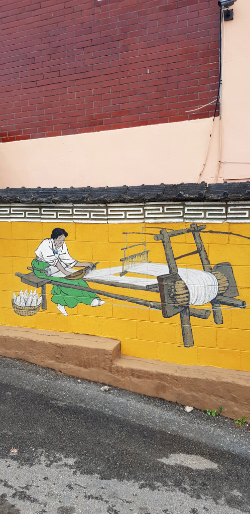 Mural painting at Hamchang Art Road in South Korea