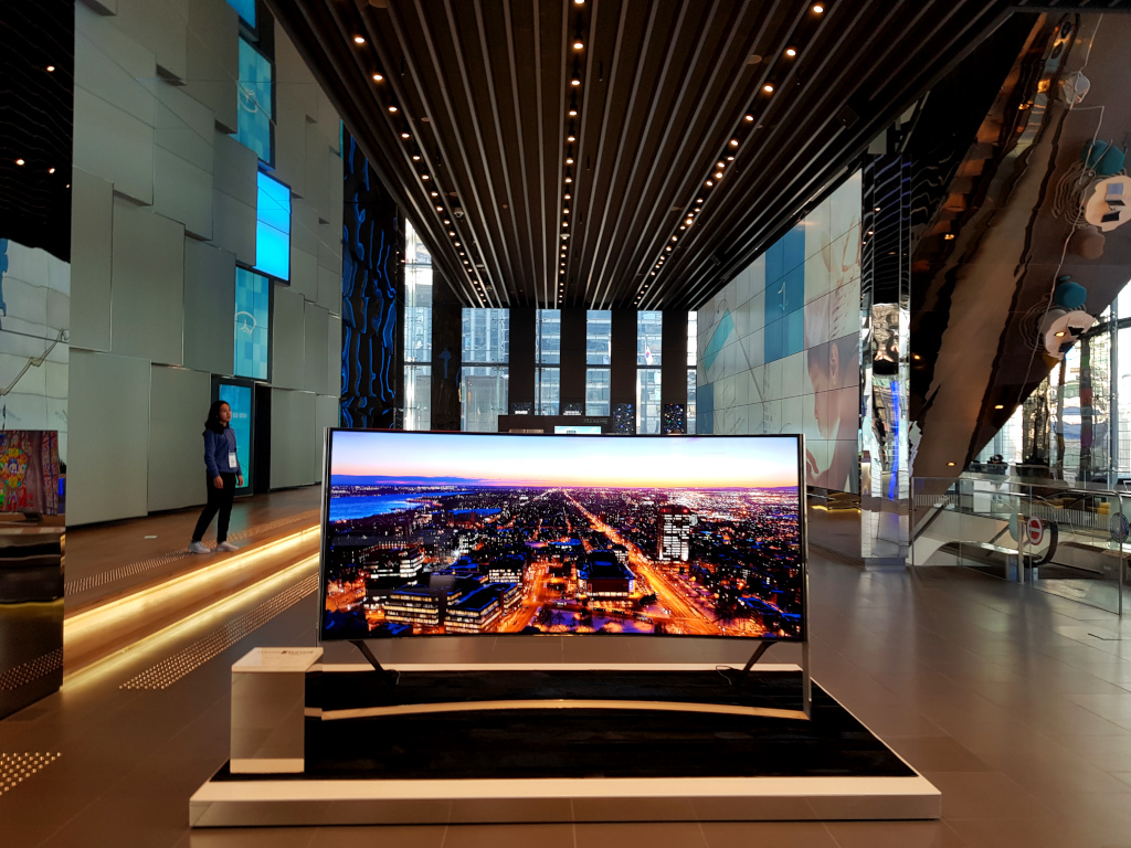 Big curved tv at Samsung d'light in Gangnam, Seoul in South Korea