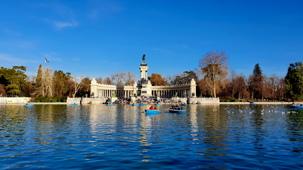 Monument to Alfonso XII in Retiro Park in Madrid, Spain