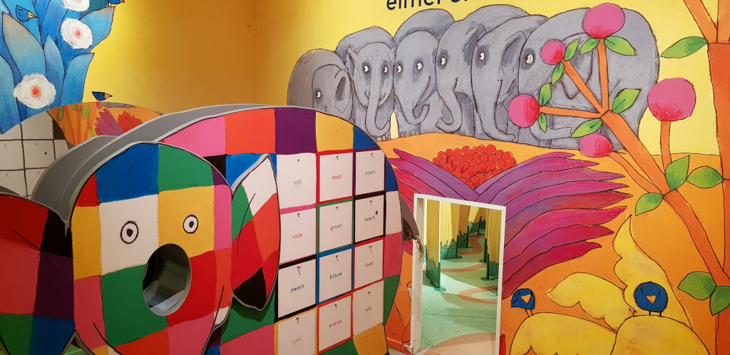 Elmer the Patchwork Elephant room at the Children's Book Museum in The Hague