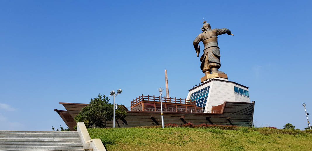 Statue of Jang Bogo on Wando Island in South Korea
