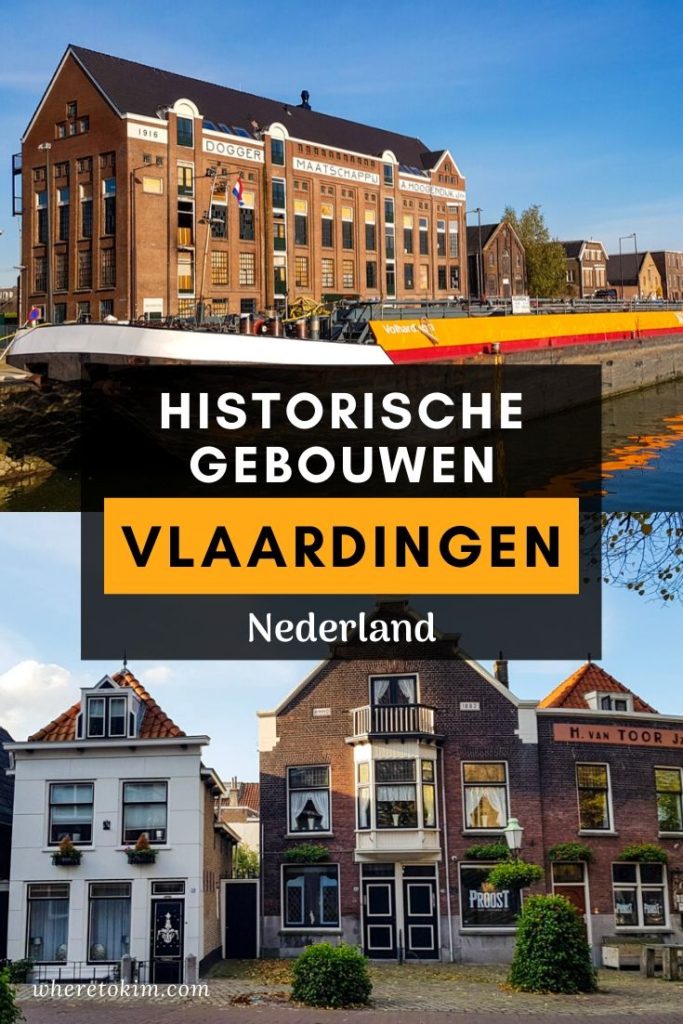 Historische gebouwen rond de oude haven van Vlaardingen