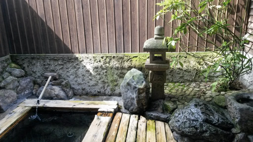 Outdoor hot spring in Yufuin Japan