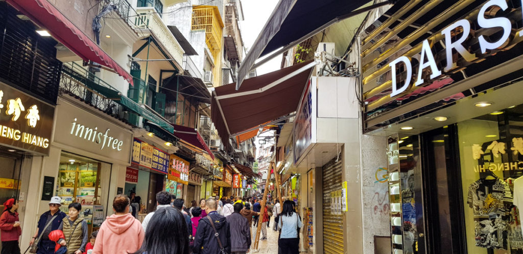 Shopping street - Day trip to Macau