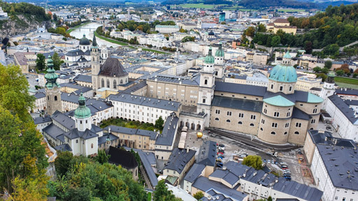 Salzburg panorama view from Hohensalzburg castle
