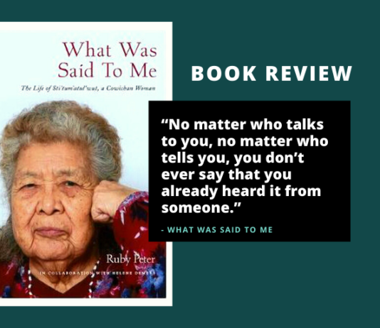 Review: What Was Said To Me by Ruby Peter and Helene Demers