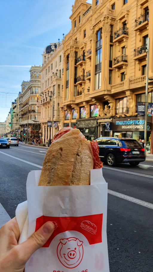 Sandwich Jamon Iberico in Madrid