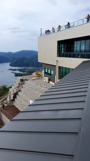 Cafe at the observation deck of Cheongpung Lake Cable Car in Jecheon, South Korea